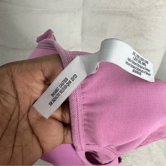 Victoria’s Secret Pink Wireless Sports Bra Racerback Adjustable Straps XXL - Picture 4 of 5